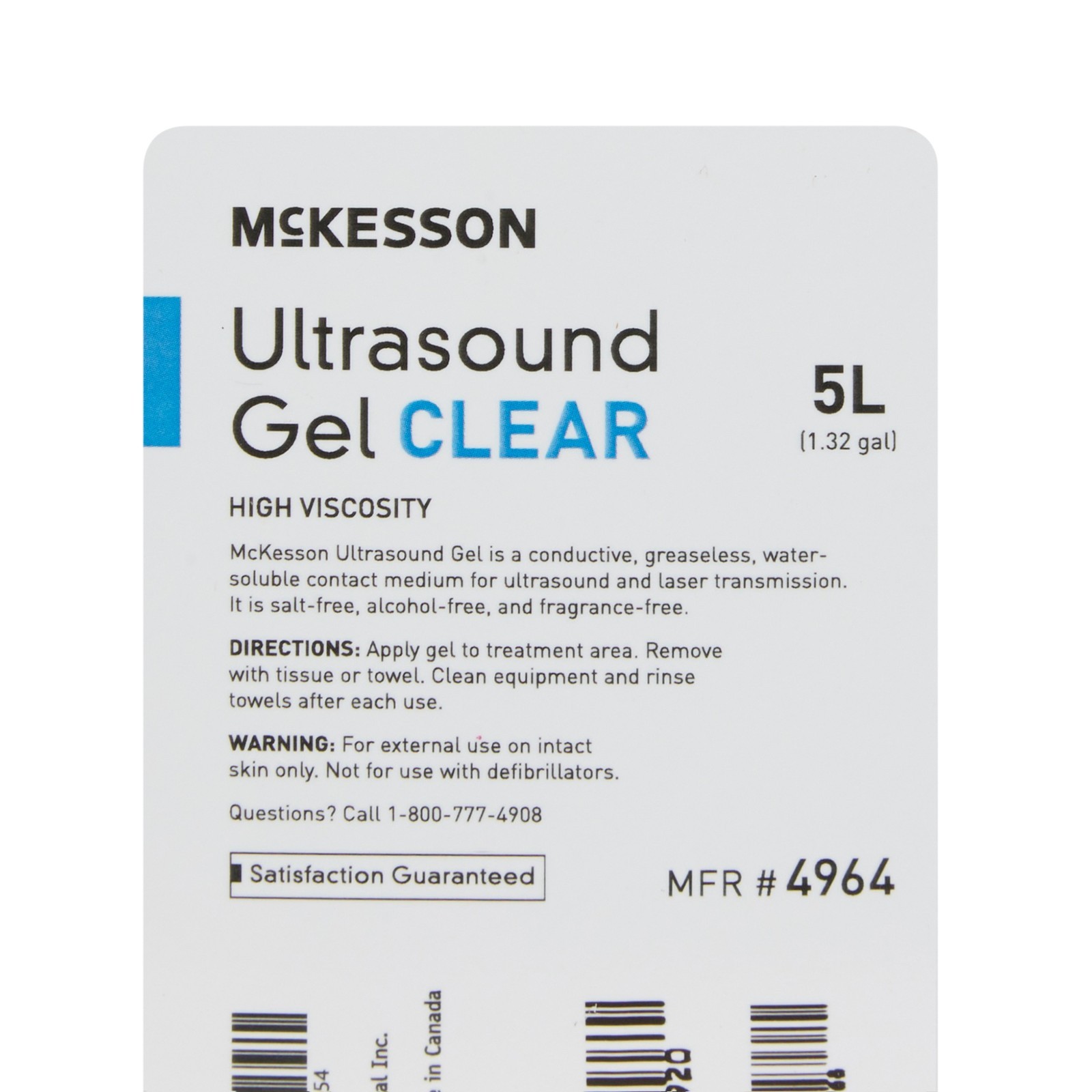 McKesson Ultrasound Gel, 5 Liter, Clear, Laser Transmission Cubitainer, 4964
