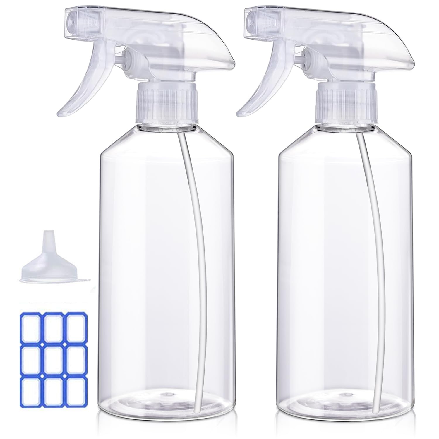 Spray Bottles 16.9oz/2Pack – Premium Adjustable 16oz/2Pack, Clear