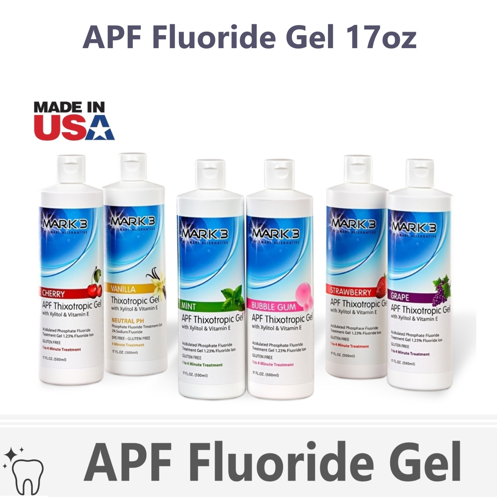 Dental APF Fluoride Gel Dental Thixotrophic Fluoride 1.23% 17 oz., Exp 04/2025