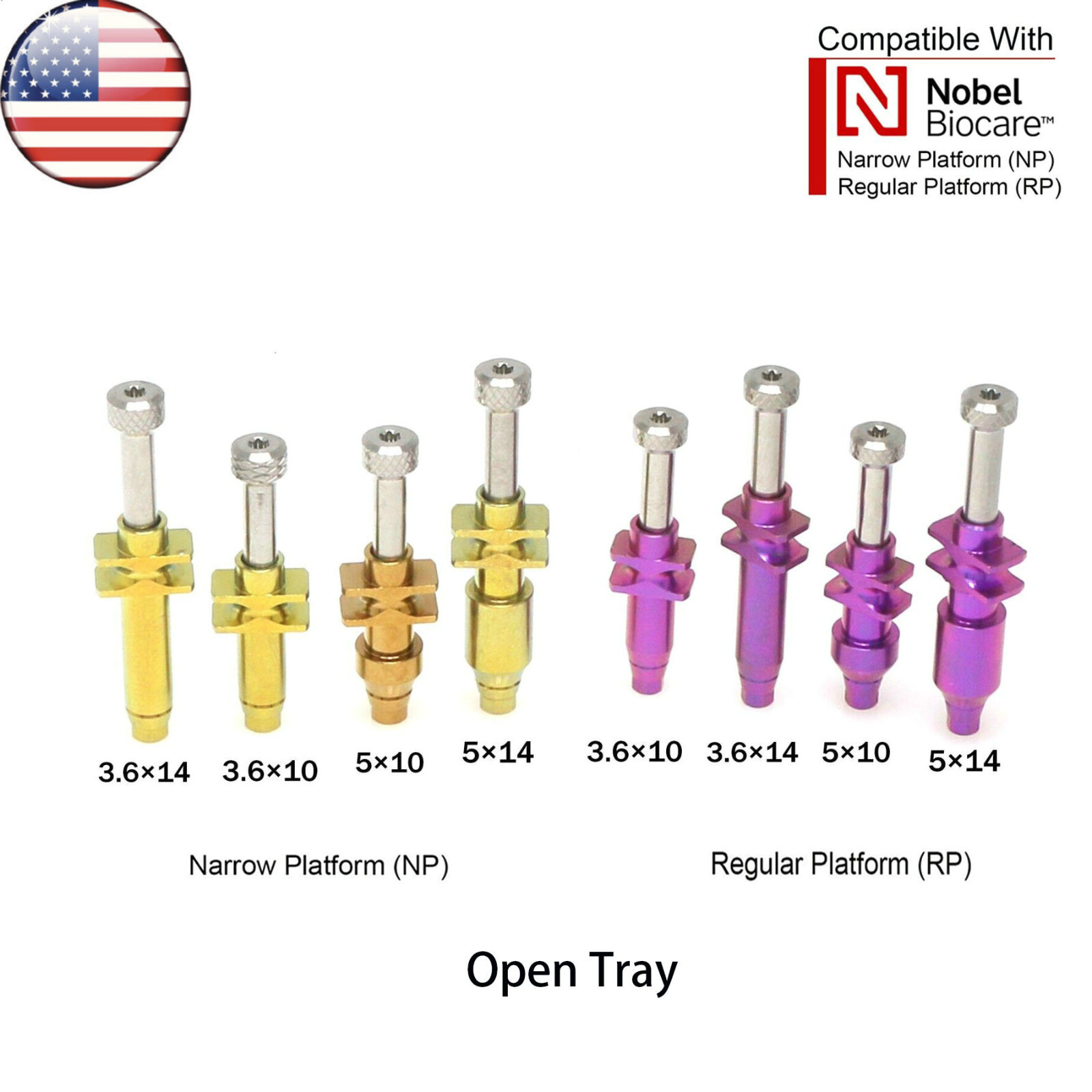 US Dental fit Nobel Active BIOCARE NP/RP Impression Transfer Coping Open Tray