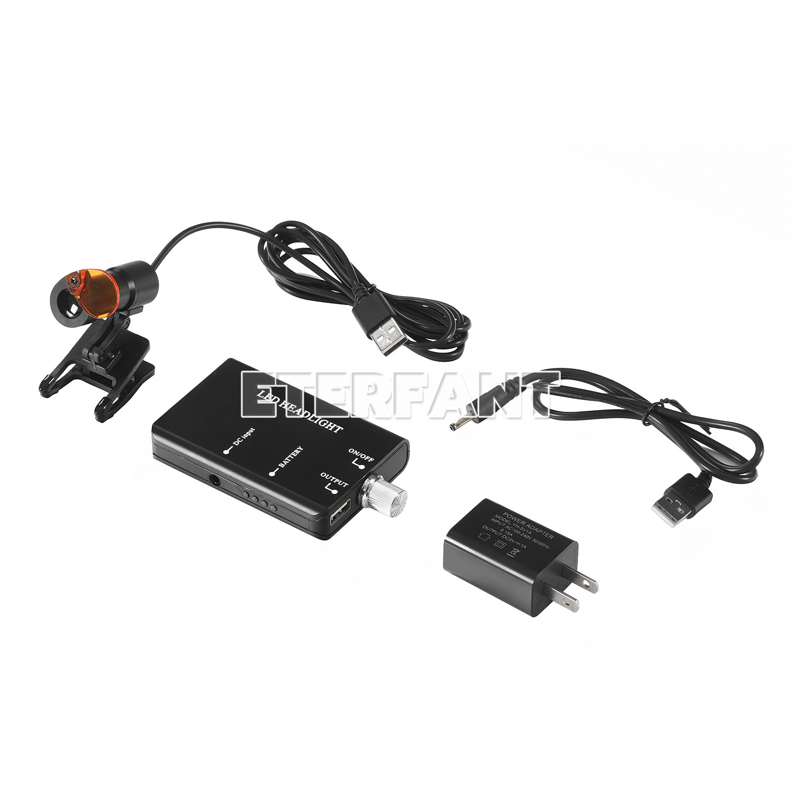 ETERFANT 5W LED Headlight Lamp Dental Metal Clip w/Filter for Binocular Loupe