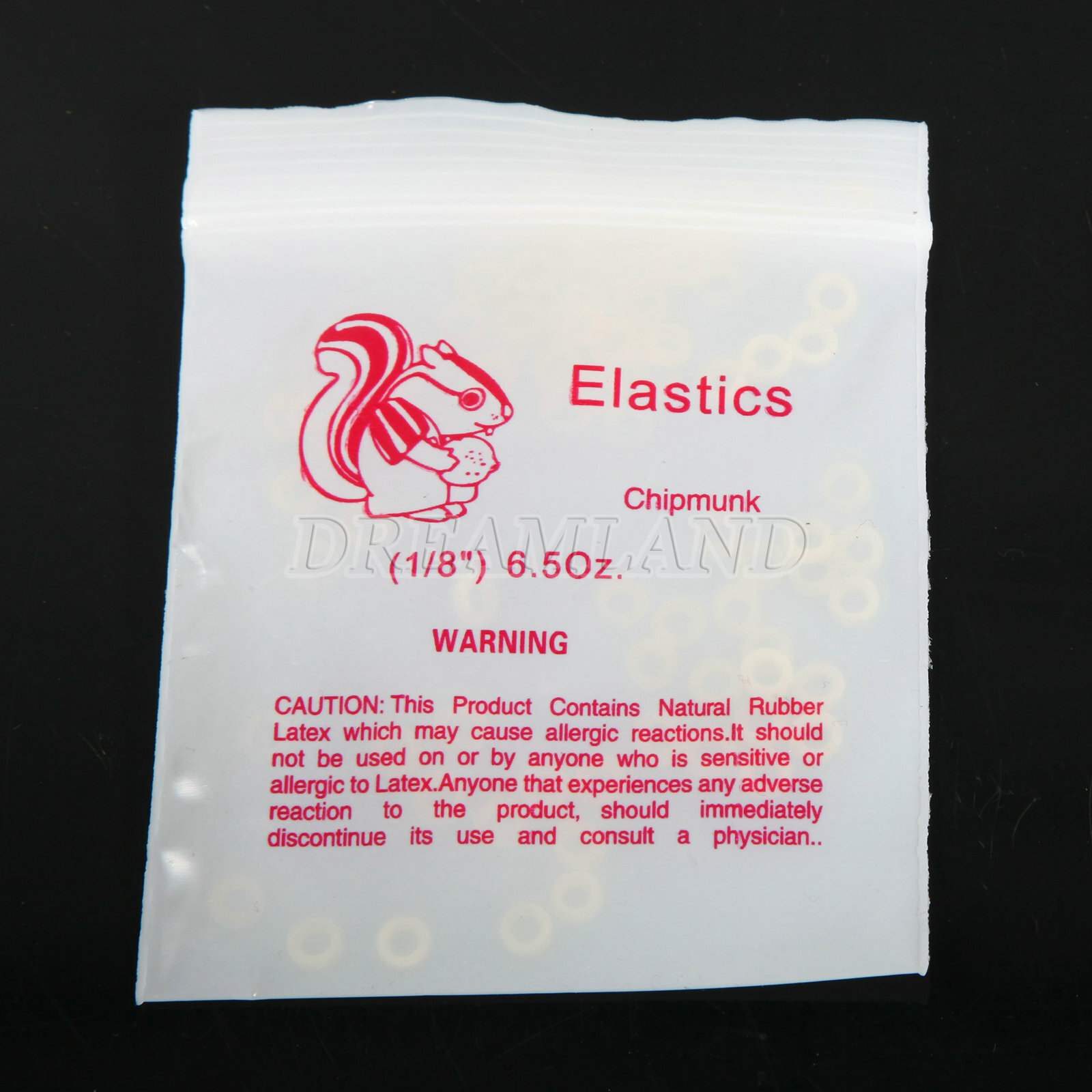 1 Box Dental Orthod Rubber Bands Elastics Latex Braces 6.5 oz 1/8” Chipmunk