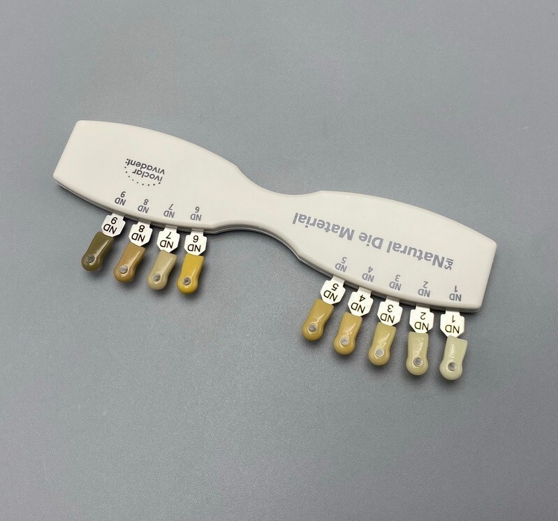 1 Set Dental Shade Guide ND1-9 Abutment 9 Colors IPS Natural Die Material Tooth