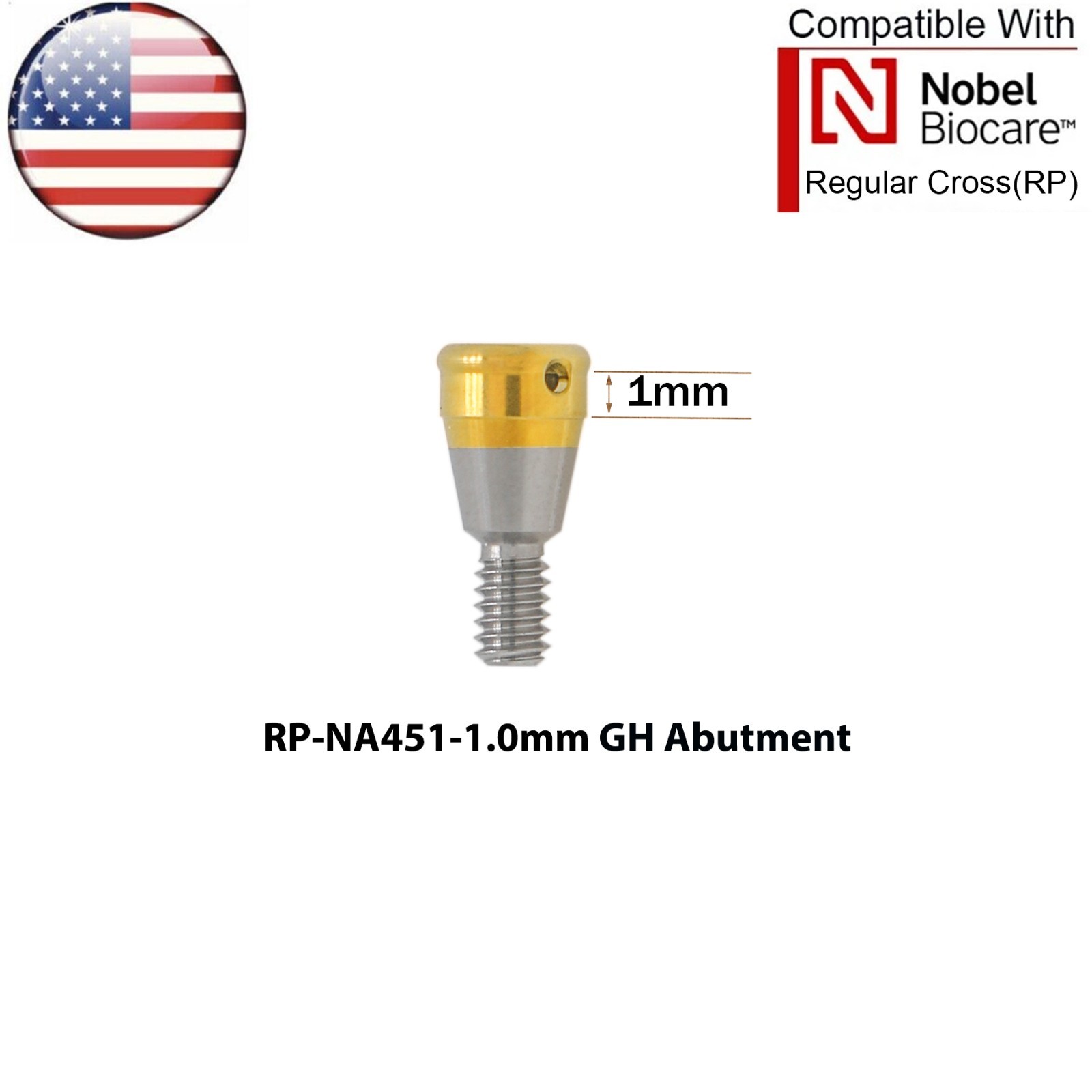 US Dental Overdenture Locator Abutment NP/RP & Male Caps Kit Fits Nobel Active