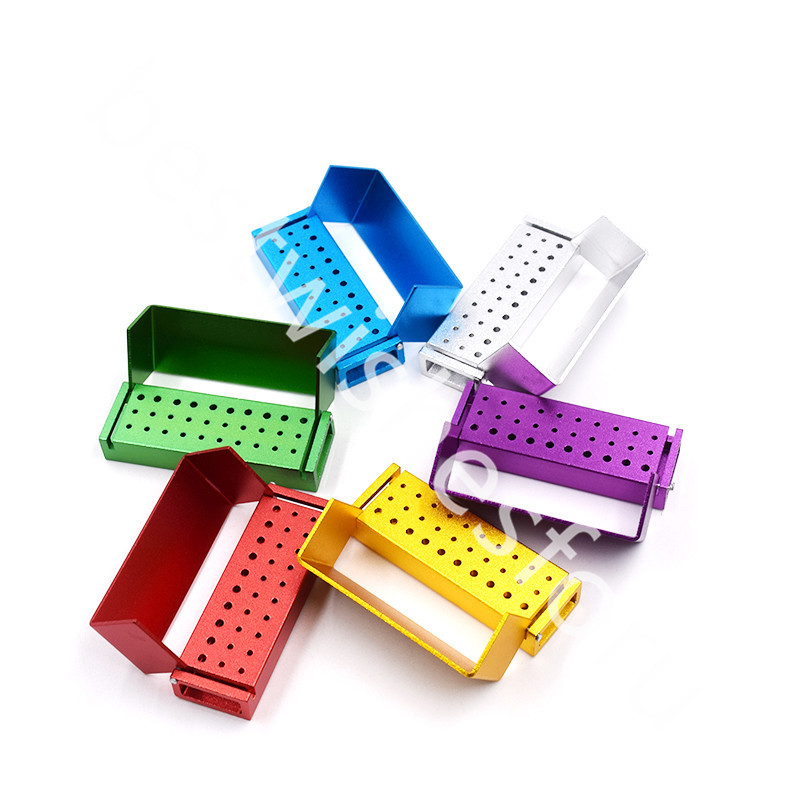 30 Aluminum Dental Bur Burs Holder Block Disinfection Box Autoclave 20+10 Holes