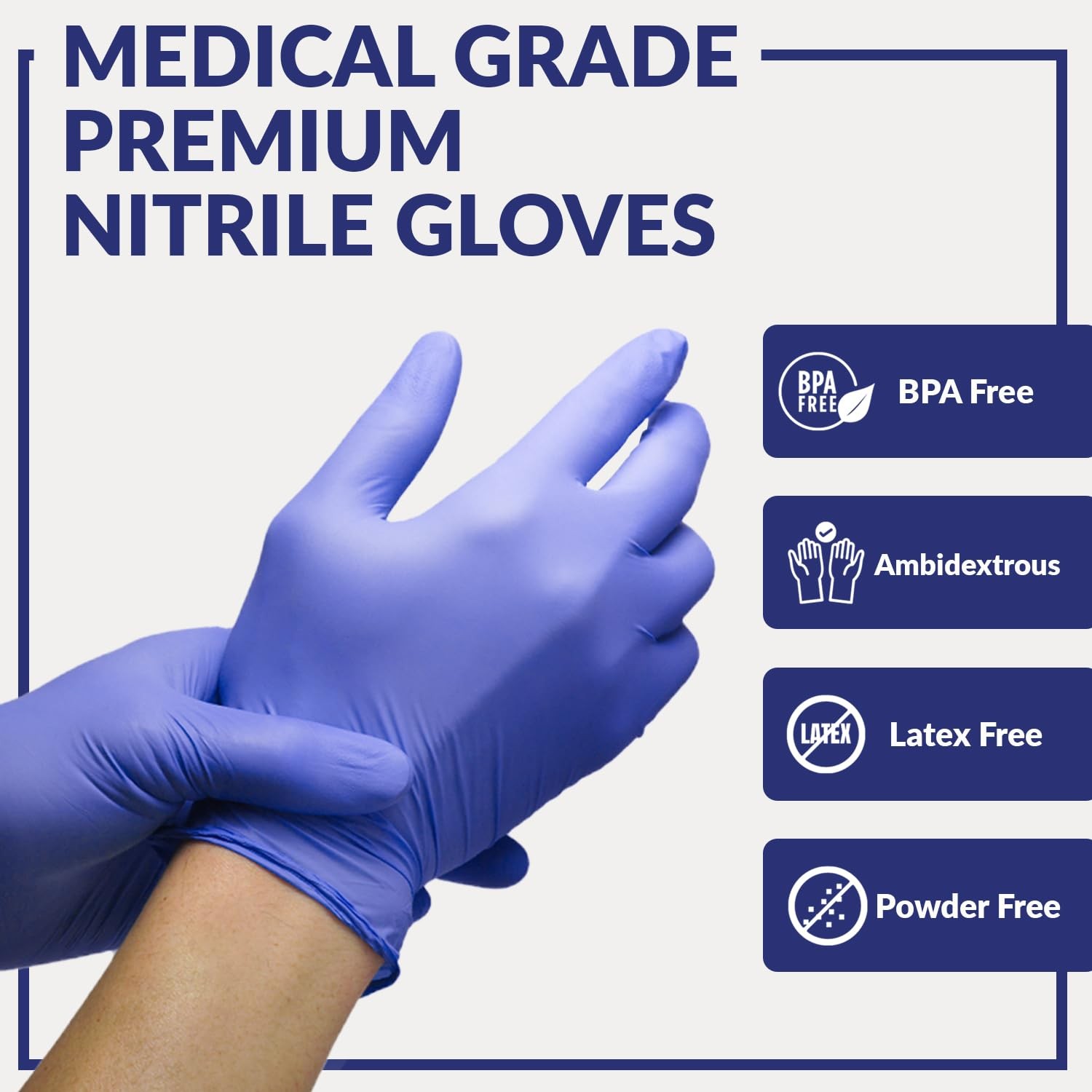 Klex Nitrile Exam Gloves – Medical Grade, Powder Free, Rubber Latex Free,