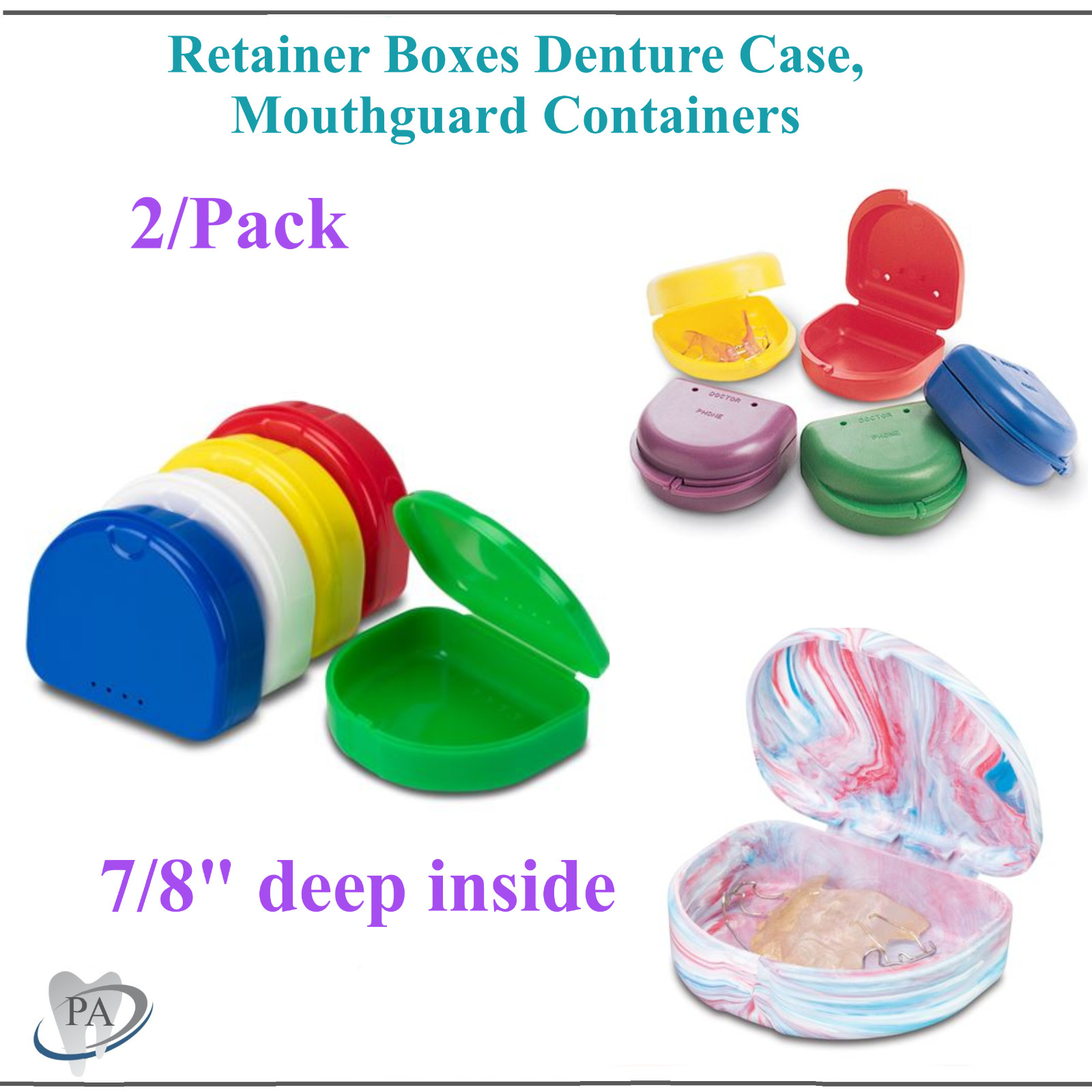 Dental Orthodontic Retainer Denture Storage Case Box Mouthguard Case, Upto 200Cs