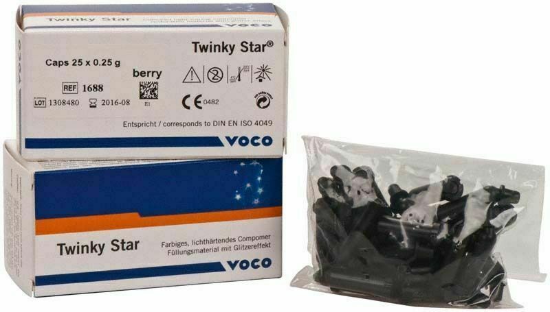 Voco Twinky Star Light Cure Coloured Compomer with Glitter Effect 25 Capsules
