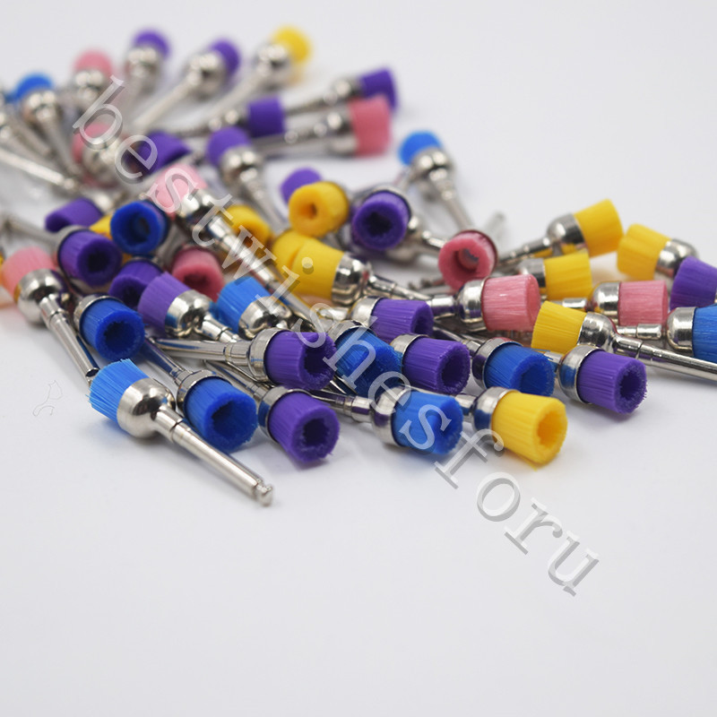 Dental Multi-color Nylon Latch Flat Bowl Buffing Polisher Prophy Cup Bolt Brush