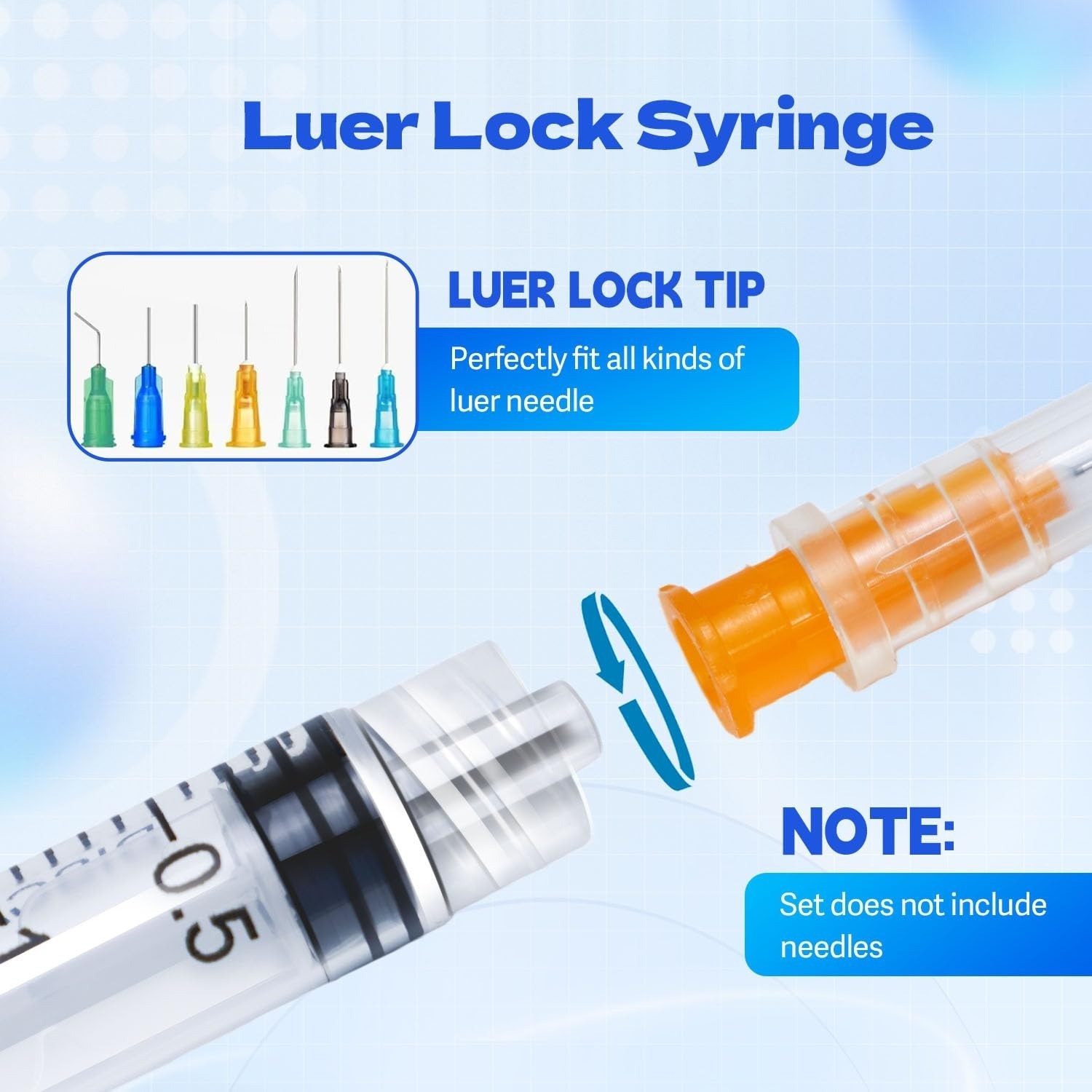 3ml Luer Lock Syringes Without Needles – 30 Pack, Disposable, Sterile