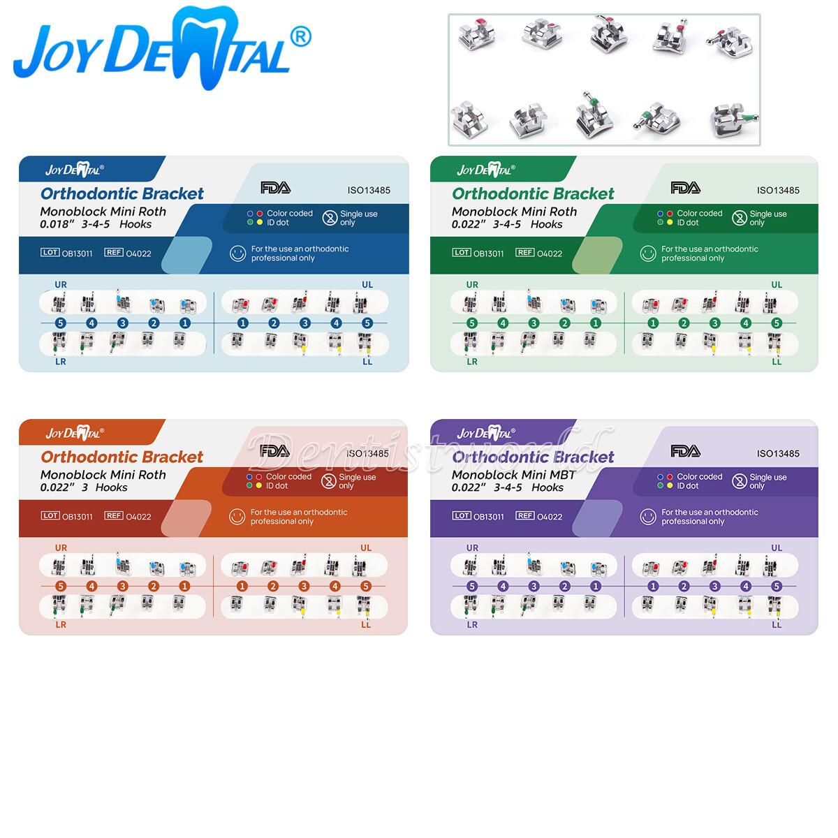 Dental Orthodontic Brackets Braces Monoblock Mini Roth/MBT 0.022/0.018 3/345 Hk