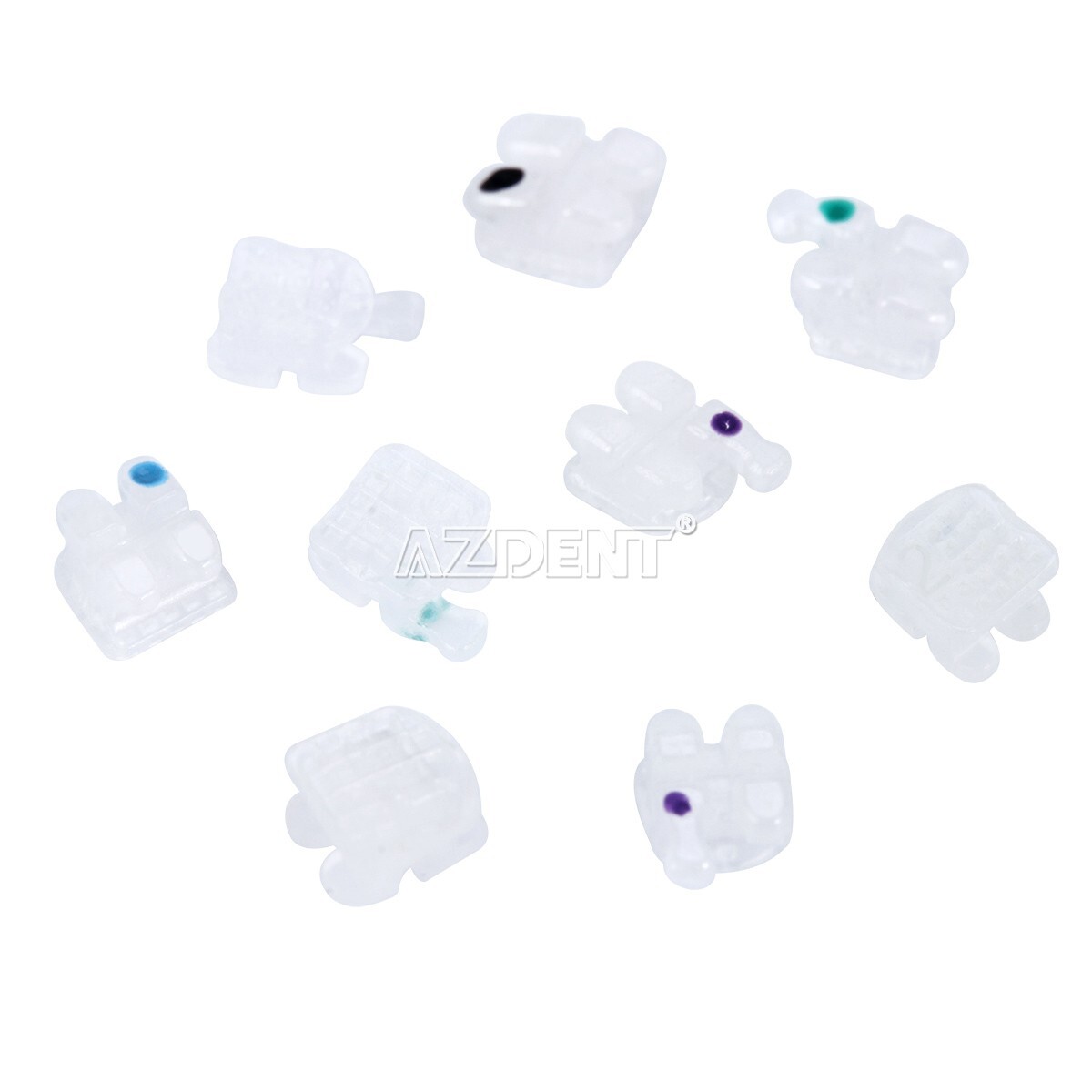 Dental Orthodontic Ceramic Brackets Roth/MBT 018/022 Mesh Base Hooks 345 AZDENT