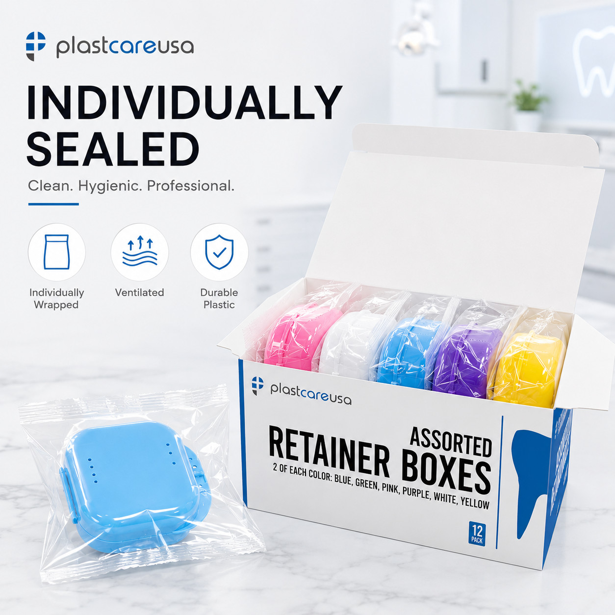 Dental Retainer Case Storage Mouth Guard Box Containers for Invisalign Teeth