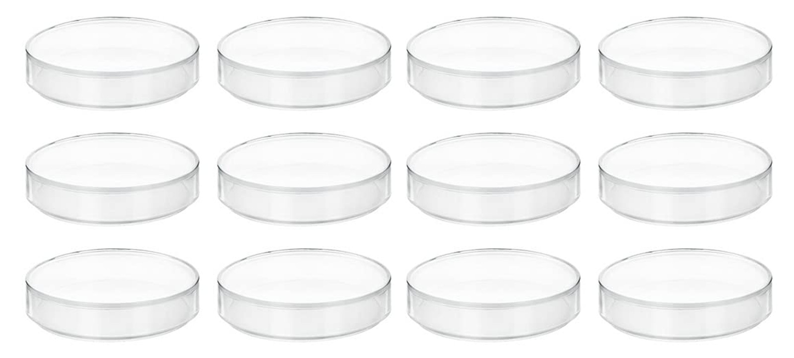 12PK Polypropylene Petri Dishes with Lids – 95Mm (3.75″) Dish Diameter, 100Mm (4