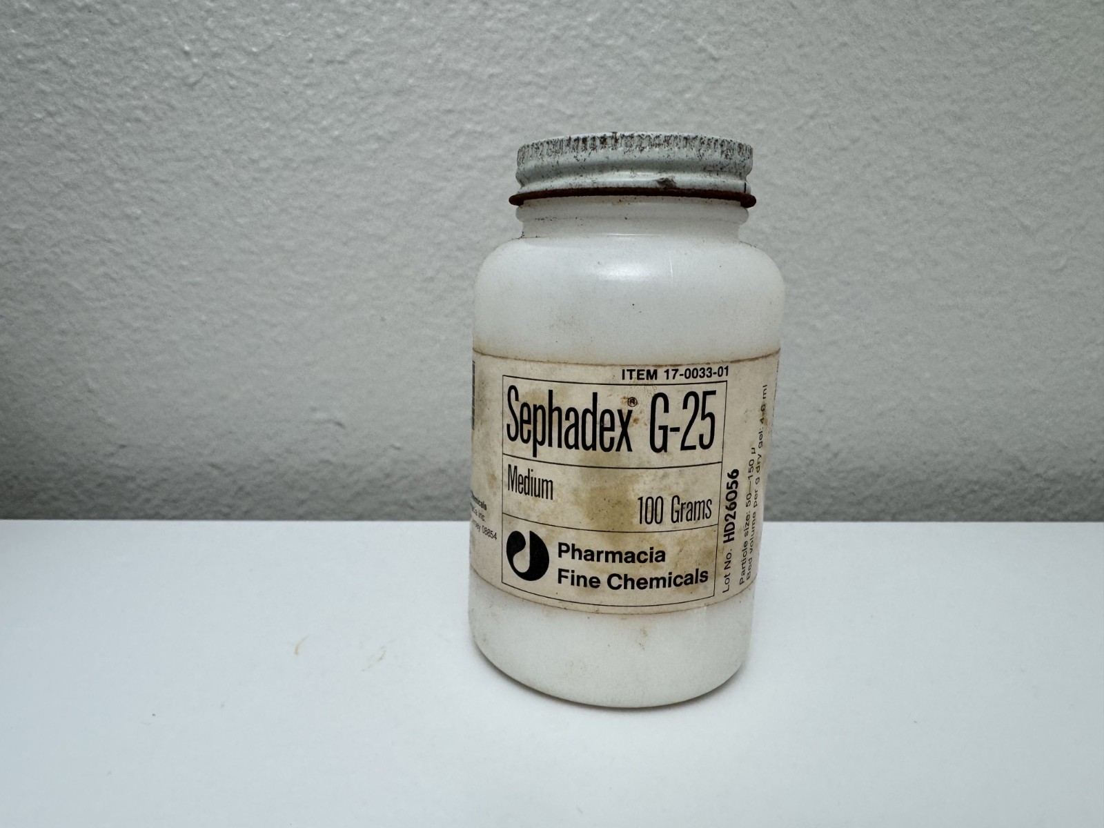 PHARMACIA Sephadex G-25 Medium 50-150 micron particle size 30 grams