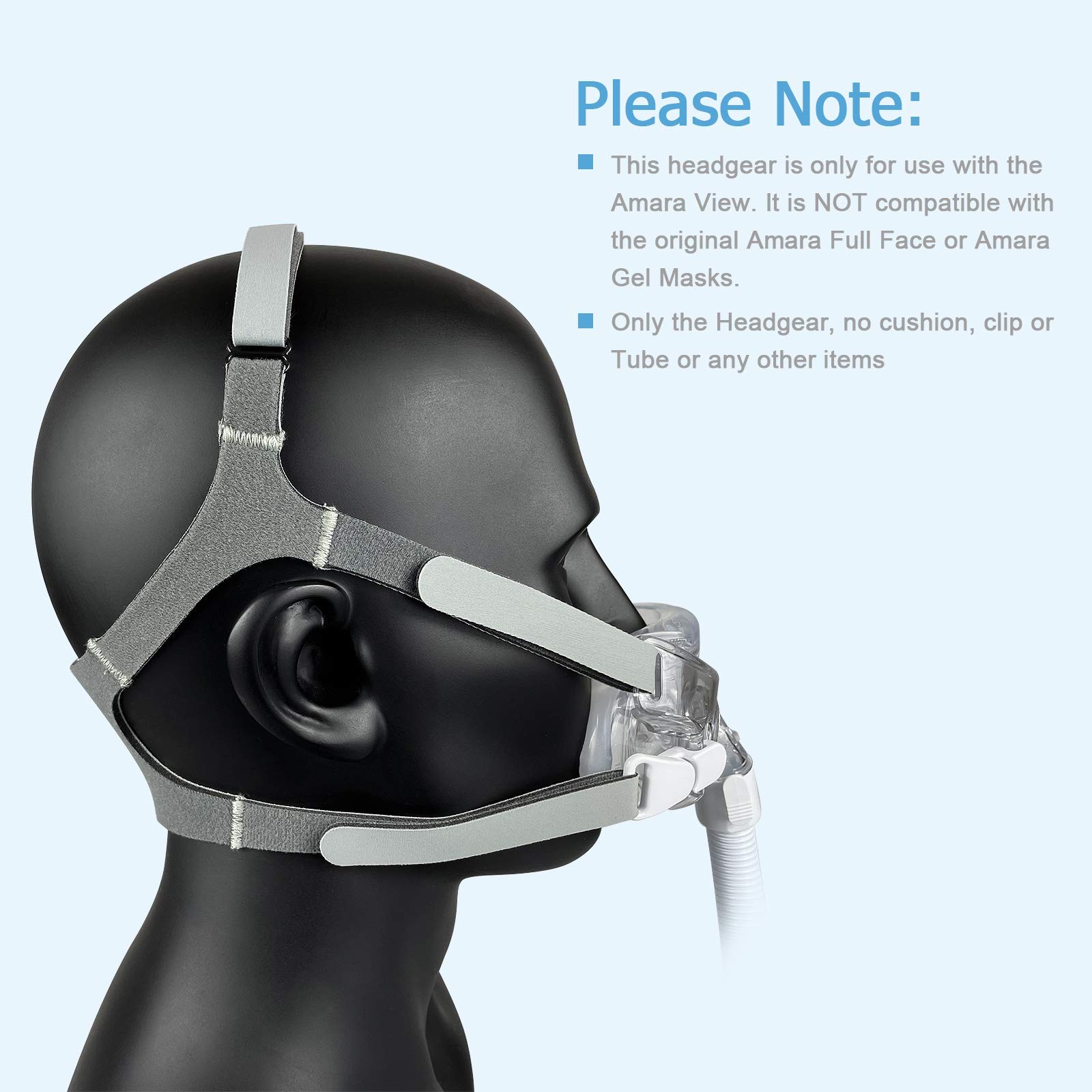 Amara View CPAP Mask Headgear Replacement Strap Soft and 1 Count (Pack of 1)