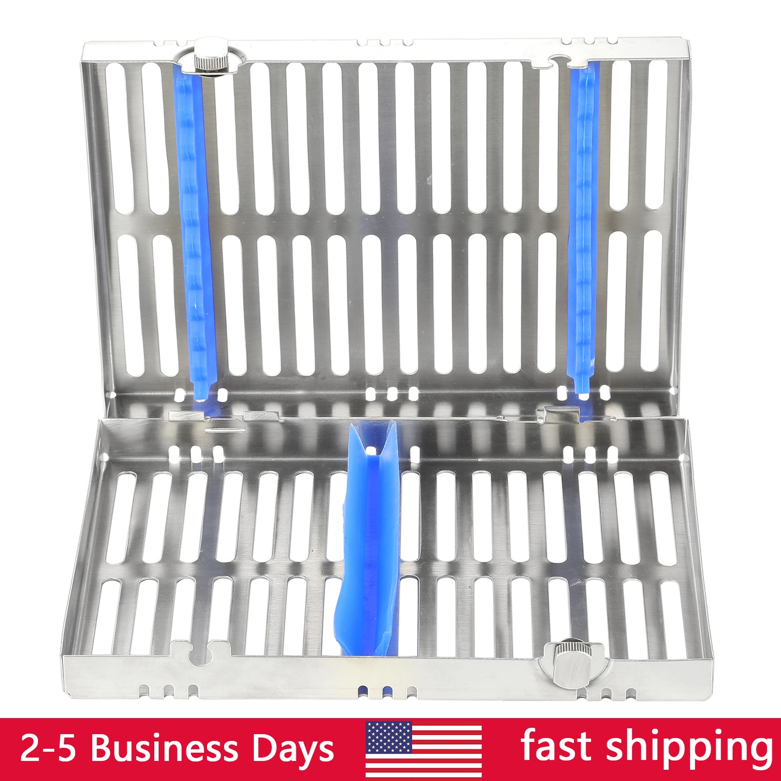 Dental Autoclave Sterilization Cassette Rack Box Tray For 10 Instrument