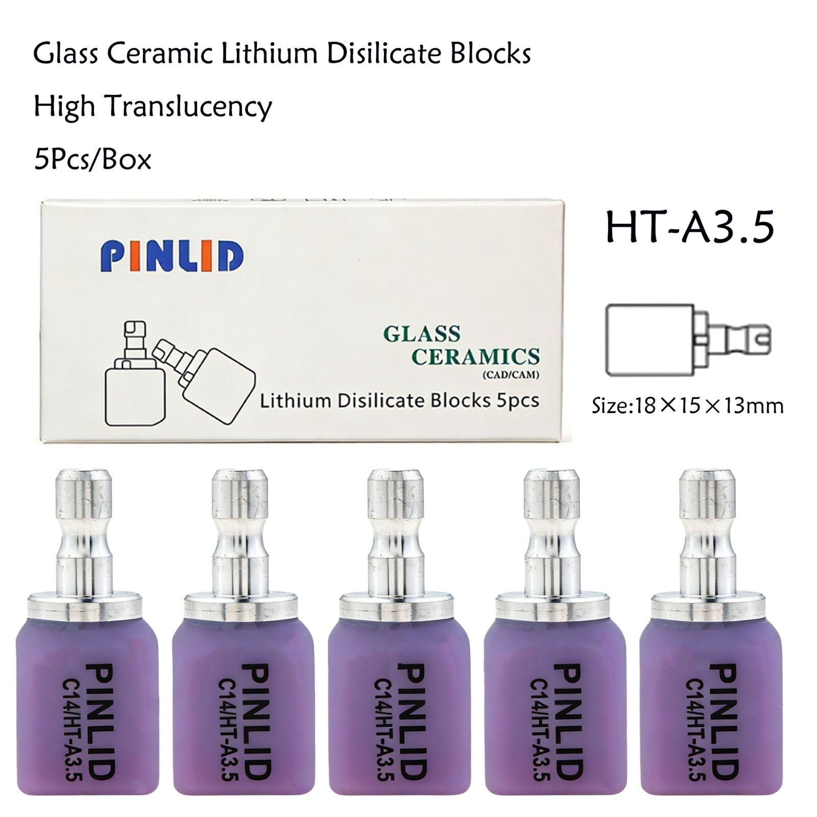 US C14 Dental Emax Glass Ceramic Block HT Lithium Disilicate CAD/CAM CEREC Block
