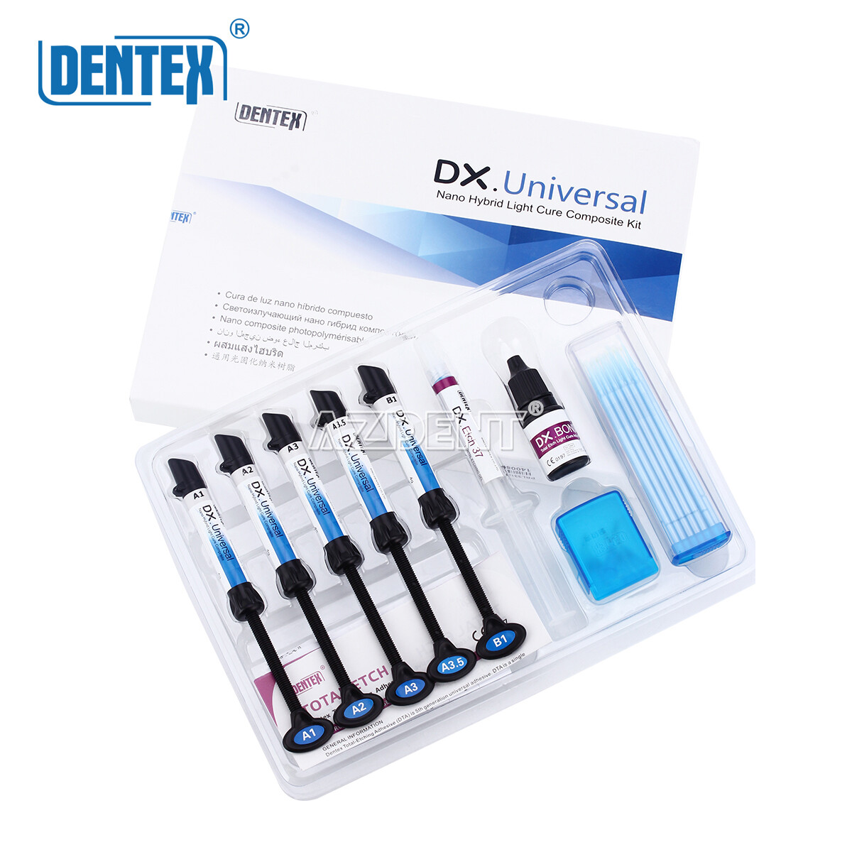 DENTEX Dental Universal Total Etching Adhesive Light Cure Composite Resin Kit