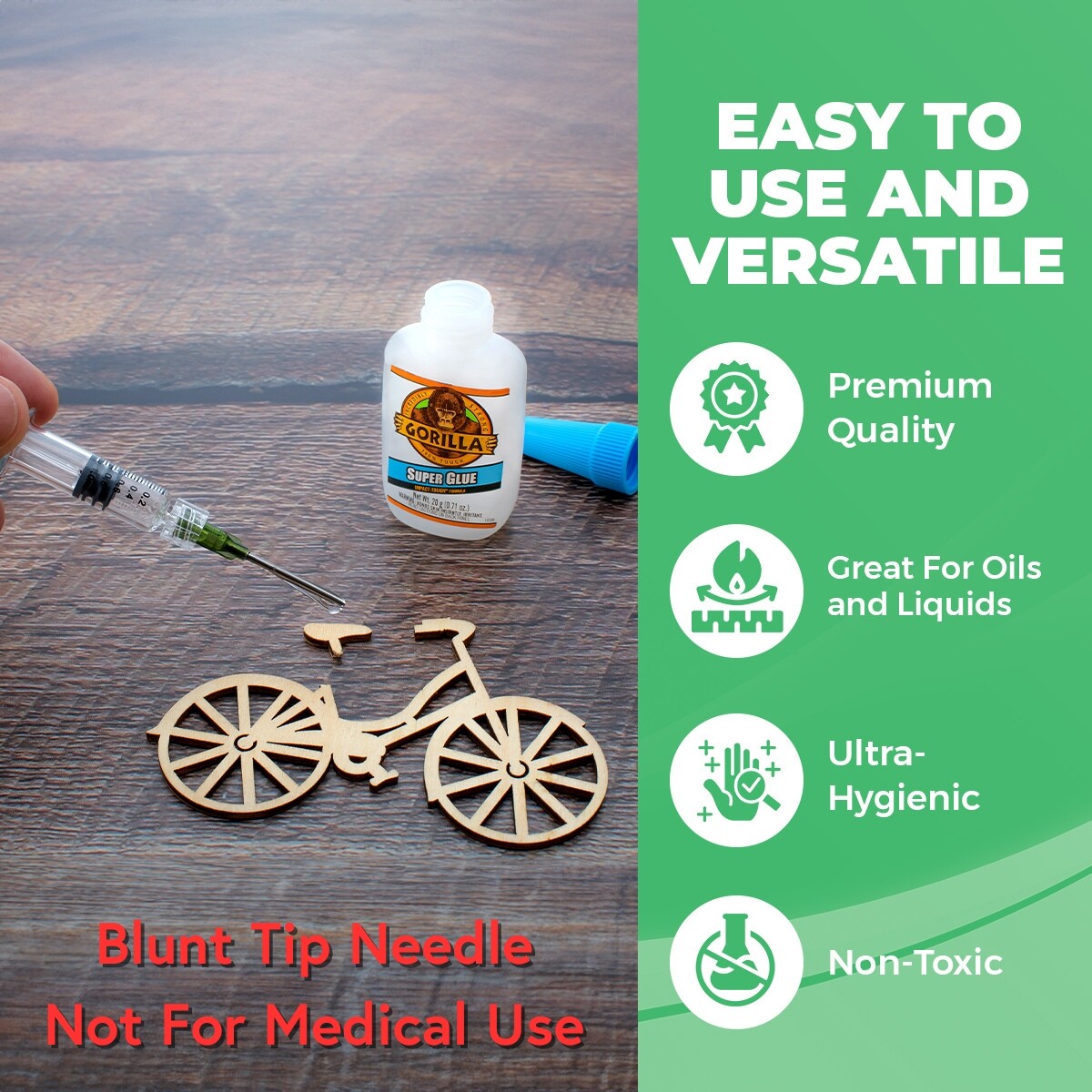 Kopperko 1ml Borosilicate Glass Luer Lock Syringes – Heat Resistant – Leak Free