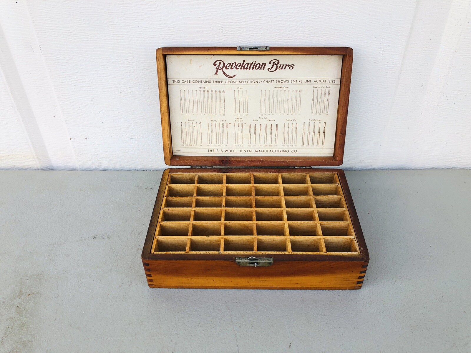 Antique S.S. White Dental Dovetailed Wooden Box