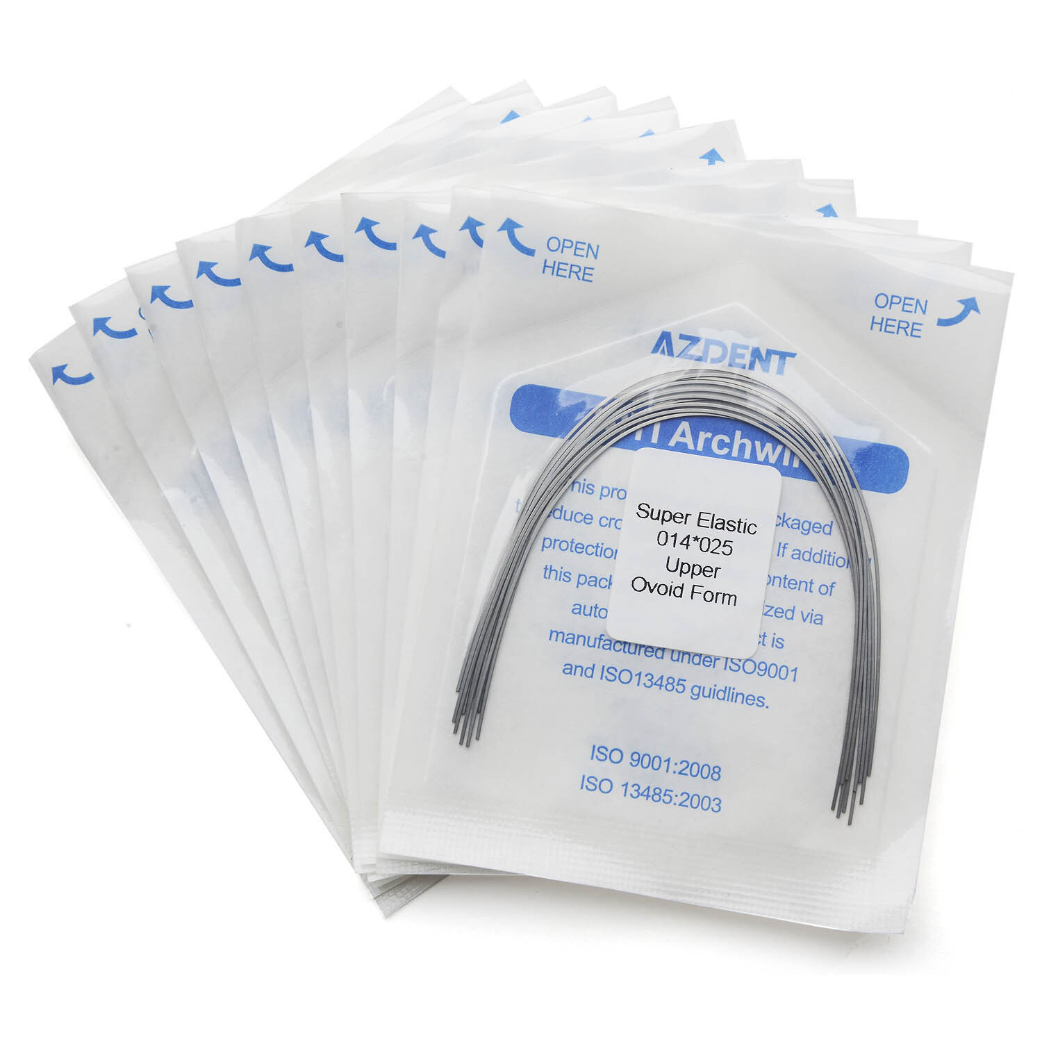 10*AZDENT Dental Orthodontic Super Elastic Niti Rectangular Arch Wire Ovoid Form