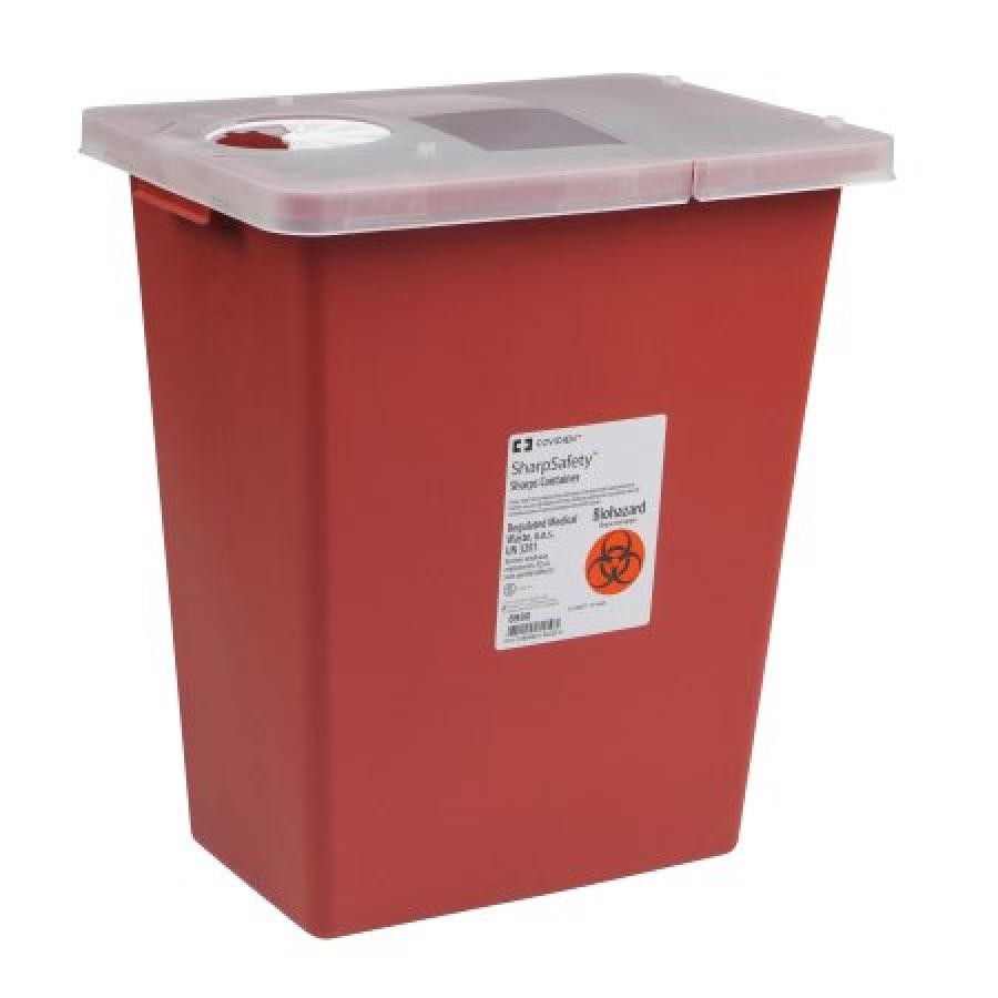 SharpSafety Sharps Container 8 Gal. Top Entry Hinged/Locking Lid, 1 Count, 8980-