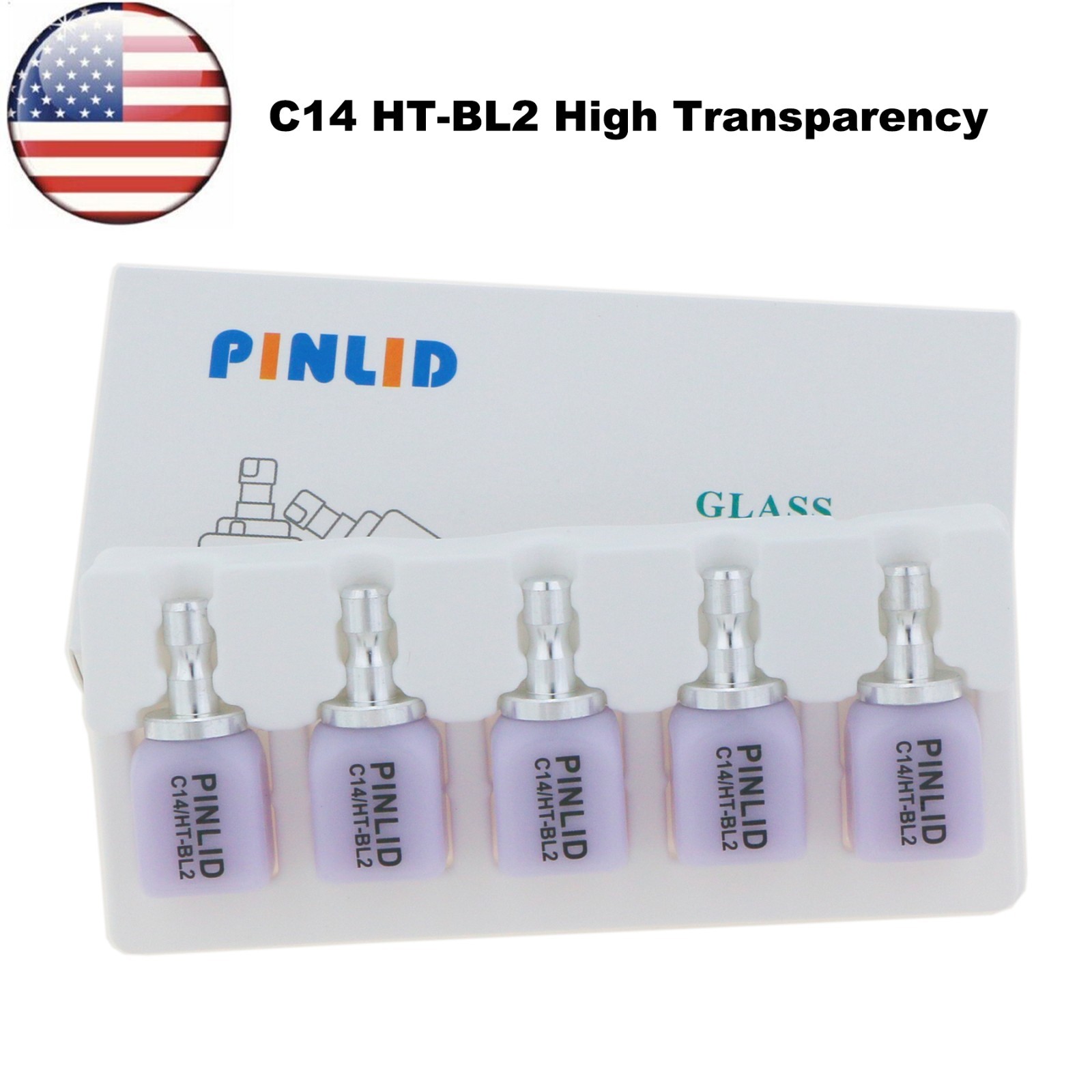 US C14 HT Dental Emax Glass Ceramic Blocks Lithium Disilicate CAD/CAM CEREC