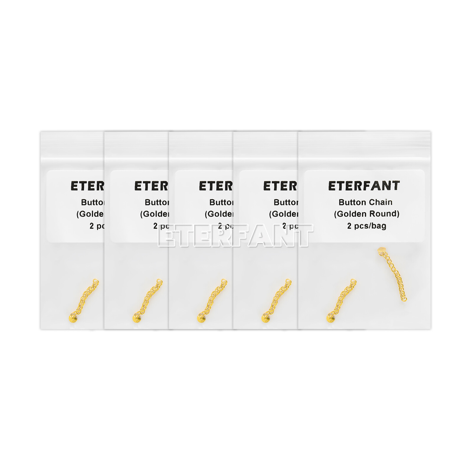 ETERFANT Dental Ortho Lingual Button Traiction Chains Round Plated Silver/Gold