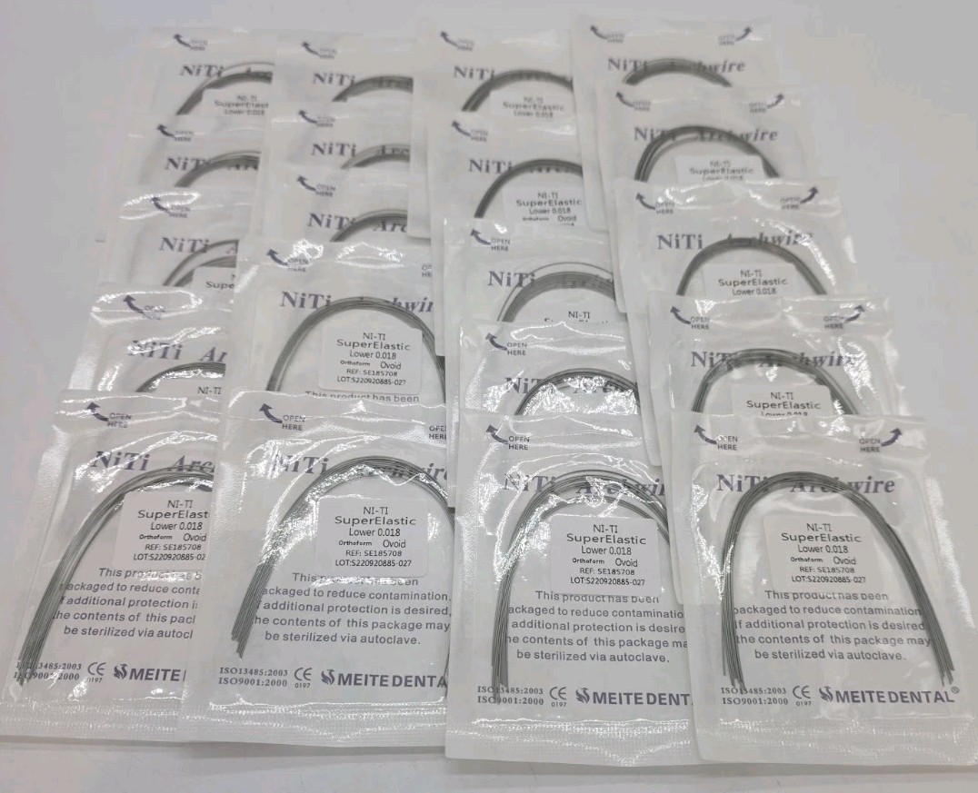 Ni-ti Arch Wire Braces Super Elastic Lower 20pk .018 & Upper 20pk .018 Ovoid New