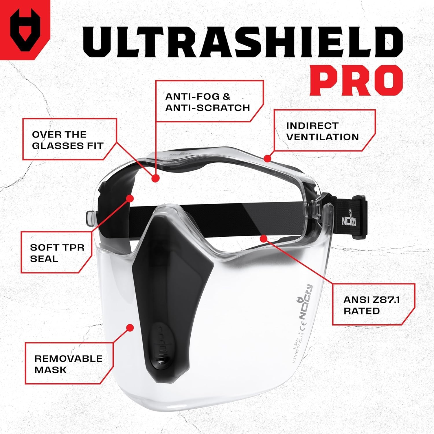 NoCry Safety Face Shield Mask for Work with Premium Anti Fog and Anti Scratch