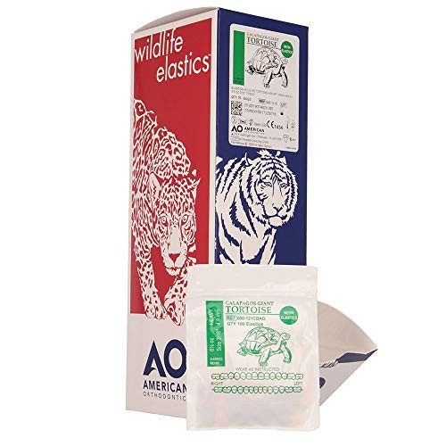 Elastics for Orthodontics – Assorted Neon Tortoise, Heavy 6.5oz, 75 Packs, USA M