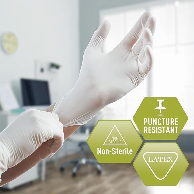 Powder Free Latex Examination Gloves Disposable Medical Food Safe S M L XL Bulk
