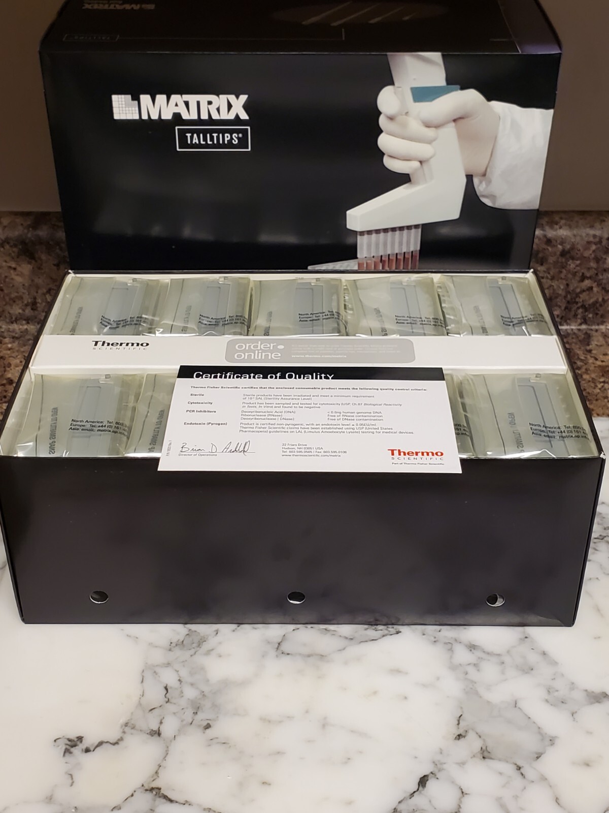 THERMO Matrix Pipette Sterile Tall Tip 7635 12.5ul 40mm 10 Racks 960 Total Tips
