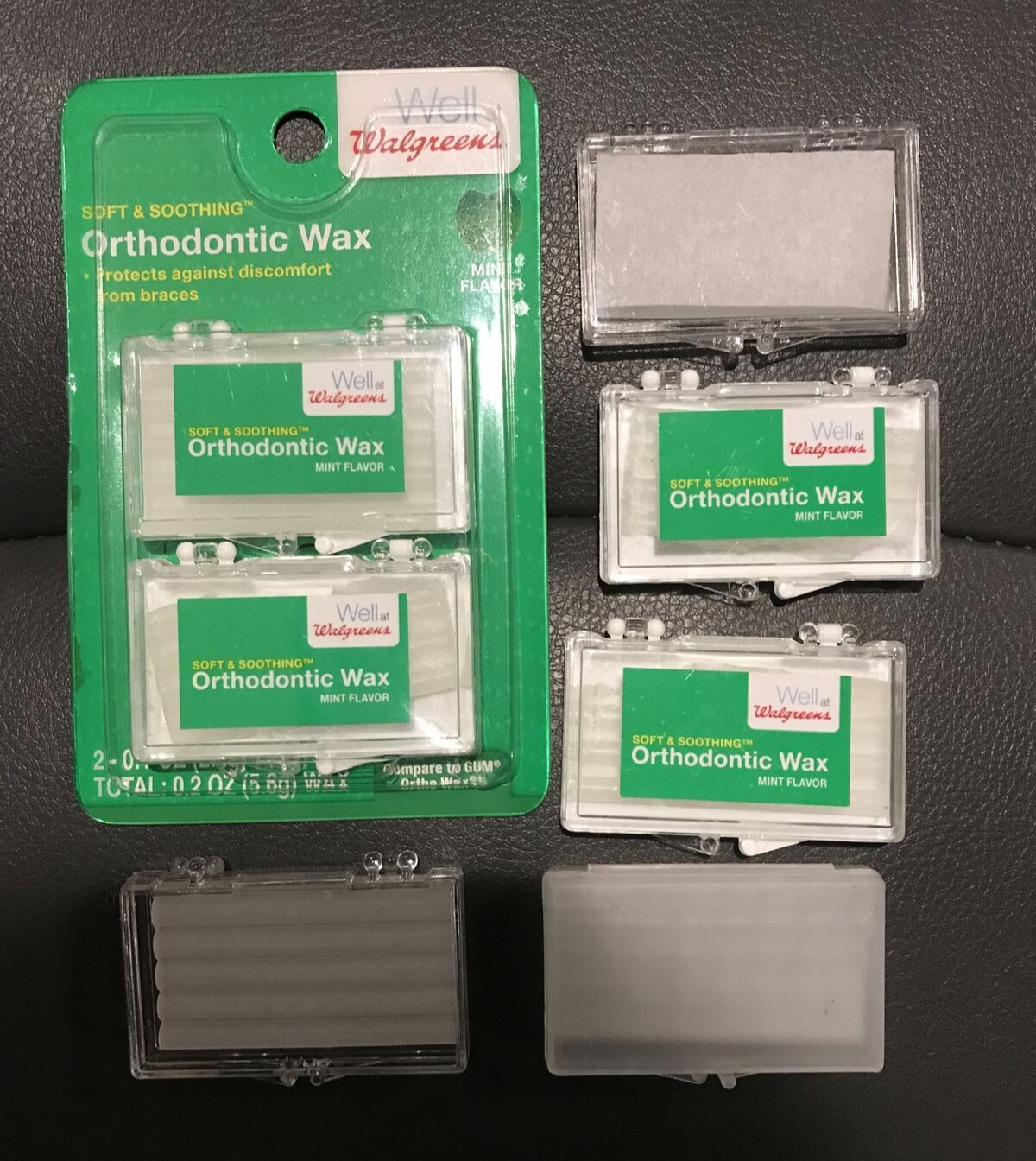 WALGREENS Orthodontic Wax Mint Flavor LOT of 7