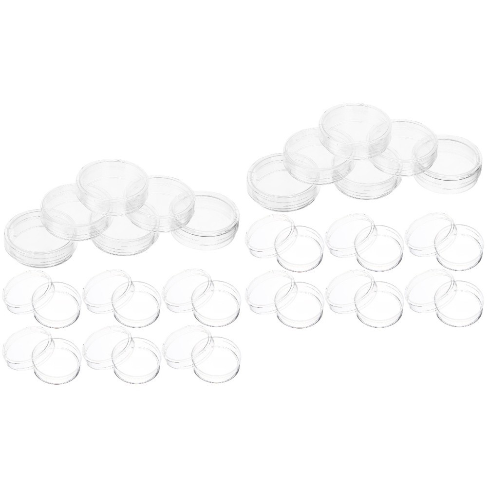 Set of 2 Petri Dishes Tissue Culture Square with Agar Science Plate