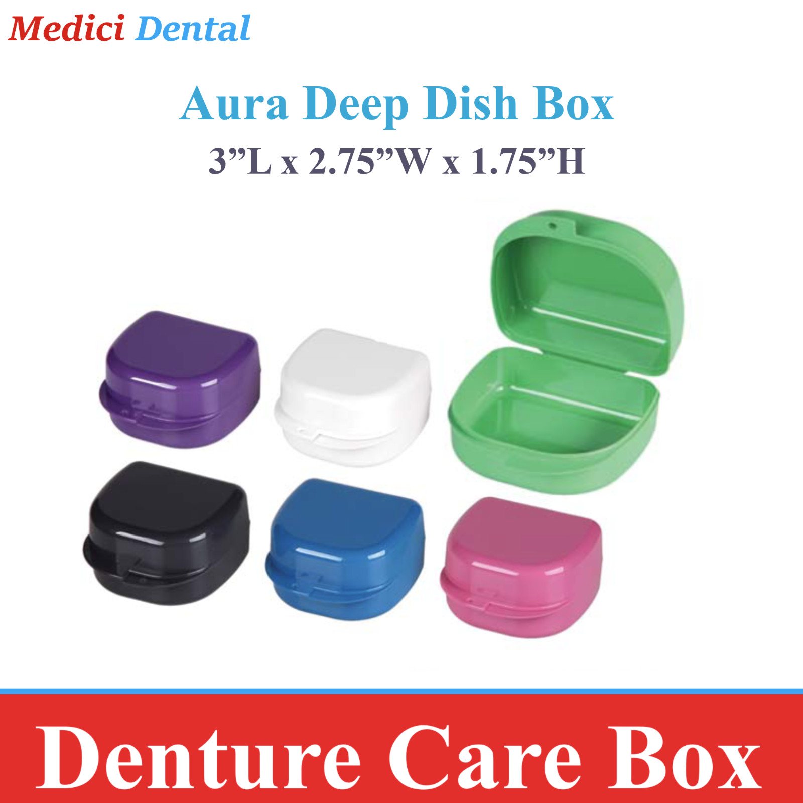 Denture Care Retainer Box with Tray Denture Toothbrush with Rinsing Basket