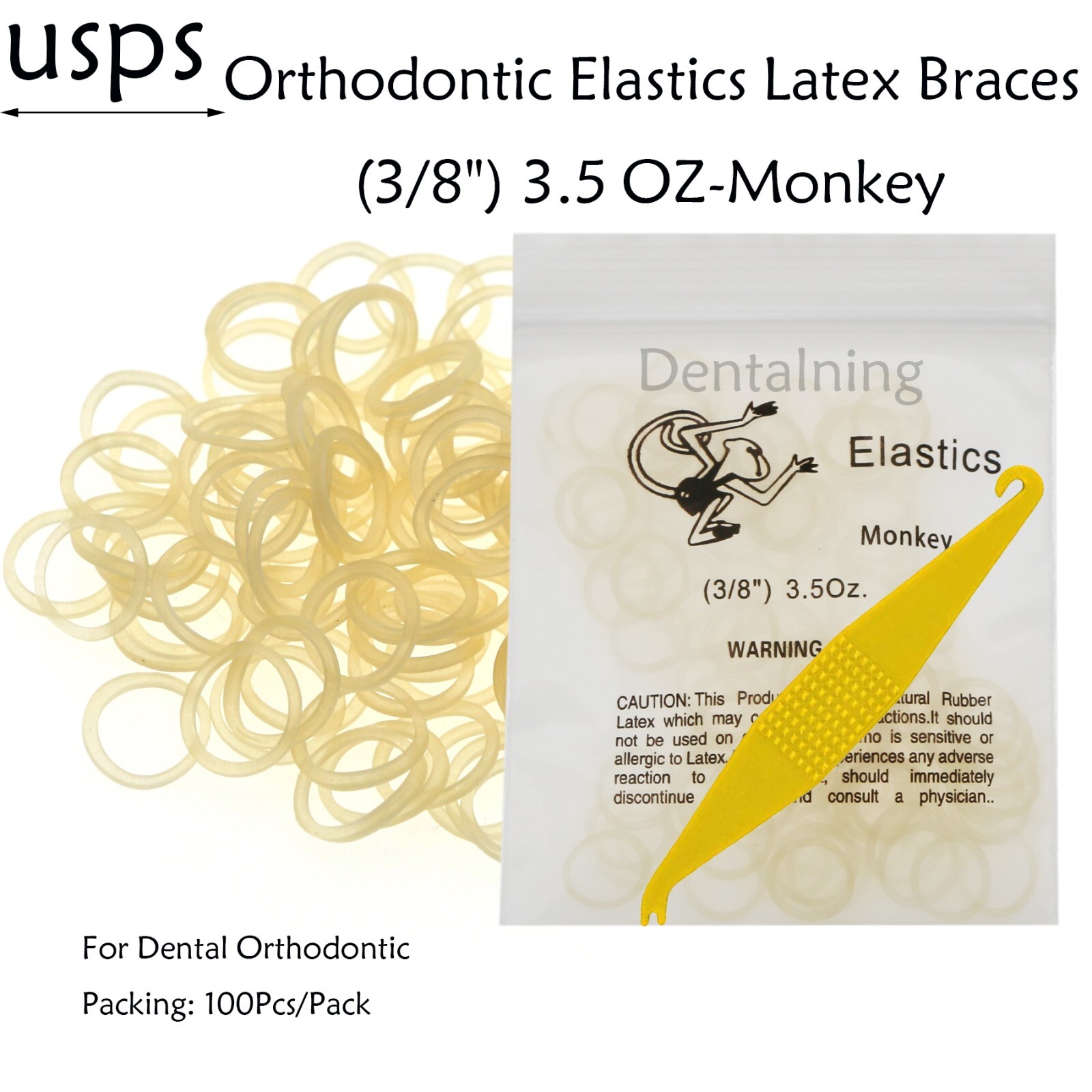 1000Pcs US Dental Orthodontic Rubber Bands Ortho Elastics Latex Braces 3.5 OZ