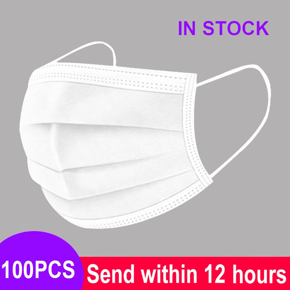 Pink Black Disposable Non-Woven 3-Layer Face Mask Breathable Mask with Elastic E