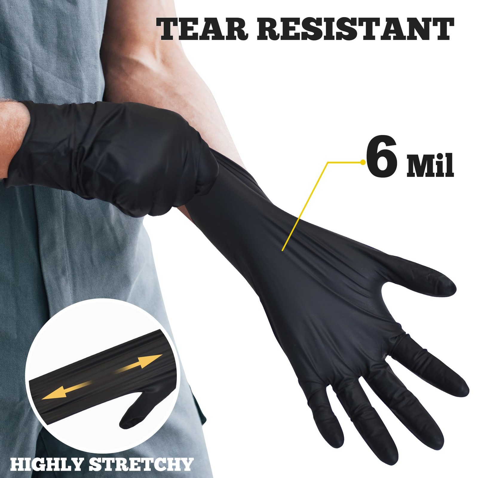 TitanFlex Disposable Nitrile Exam Gloves, XX-Large, 05 Black (Xxl, 100ct)