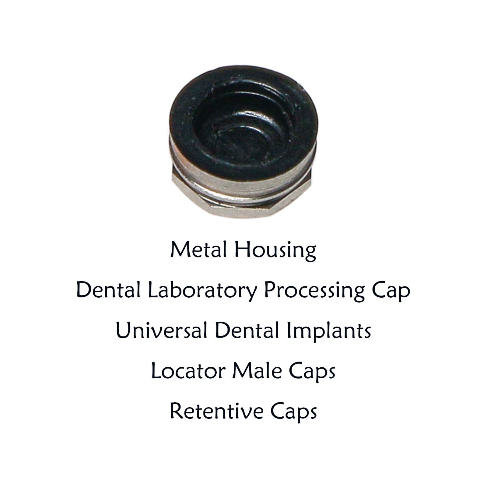 5PCS Dental Overdenture Male Caps Metal Housing Retention Locat0r Style