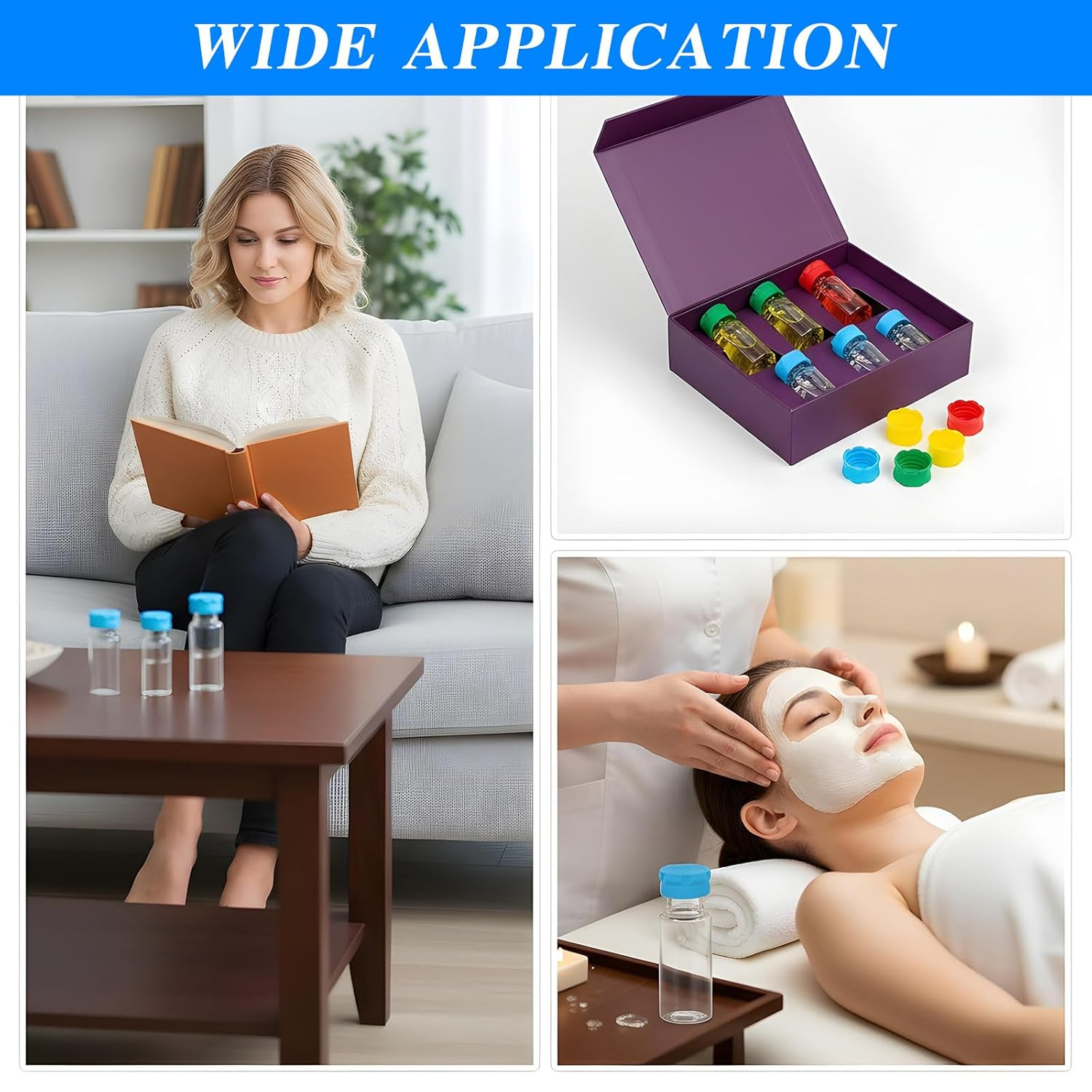 3ml Glass Vials Protective Vial Caps,8Pcs Colorful Peptide Vial Caps Leak-Proof