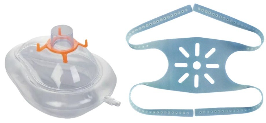 PVC Latex Free Anesthesia Mask Adult XL (Size 6) w/Check Valve Transparent