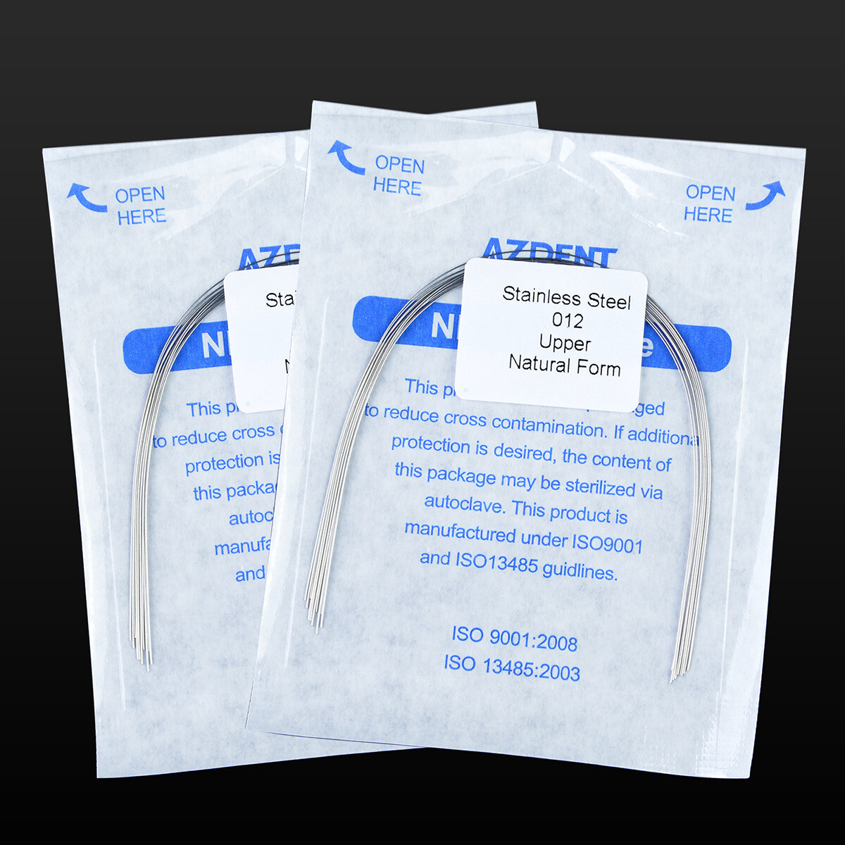 10Packs AZDENT Dental Orthodontic Stainless Steel Round Arch Wires Natural Form