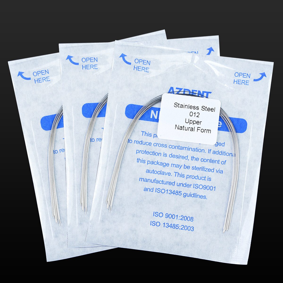 10Packs AZDENT Dental Orthodontic Stainless Steel Round Arch Wires Natural Form