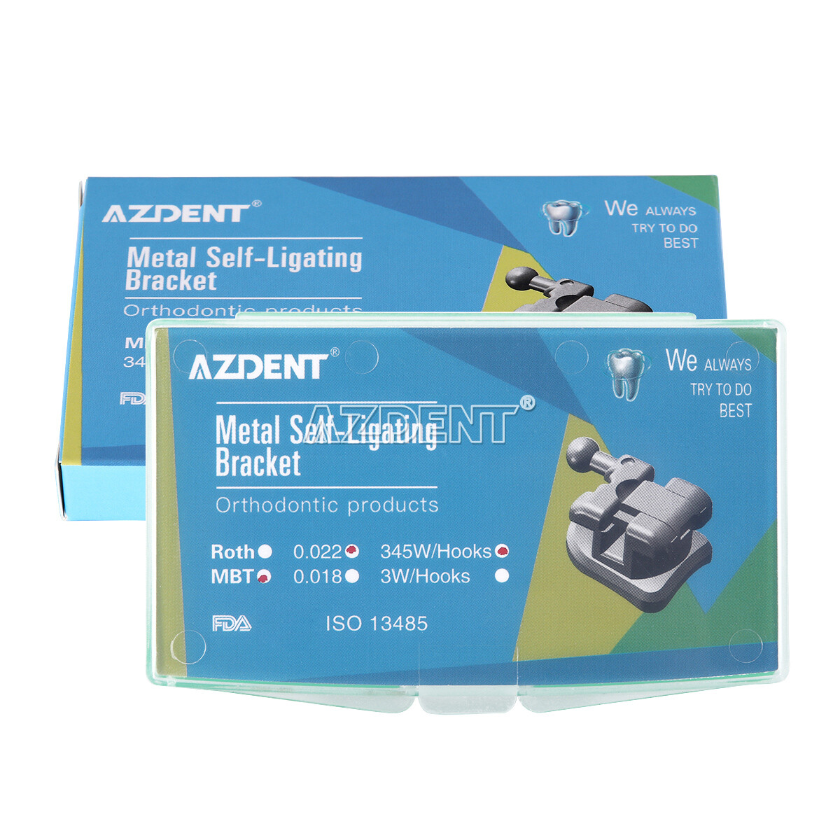 AZDENT Dental Orthodontic Self-Ligating Brackets Braces Roth MBT 022 Hooks 345