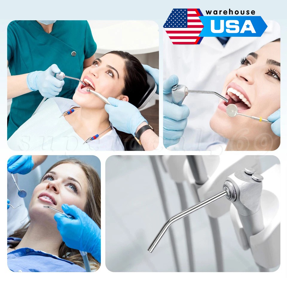 50x Dental Air Water Syringe Spray Nozzles 3-in-1 Alloy Tubes Tips Three Way SA