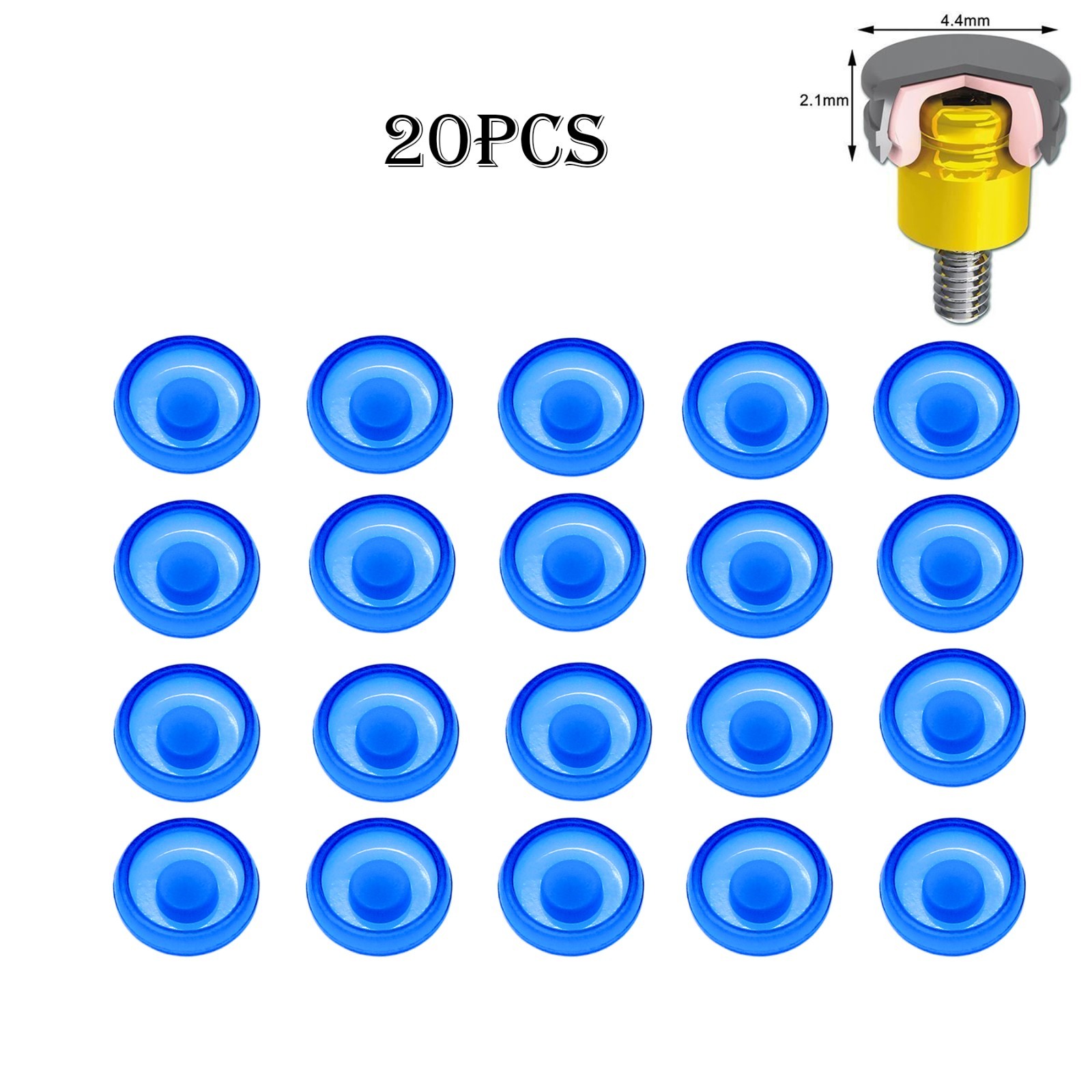 20Pcs Universal Dental Overdenture Replacement Cap for Zest Locator Male Inserts