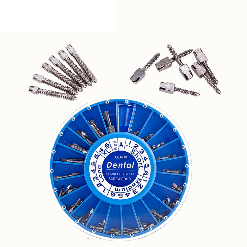 240pcs/kit Dental Screw Post Completed Kit Silver/Gold Plated Endo Conical Pins