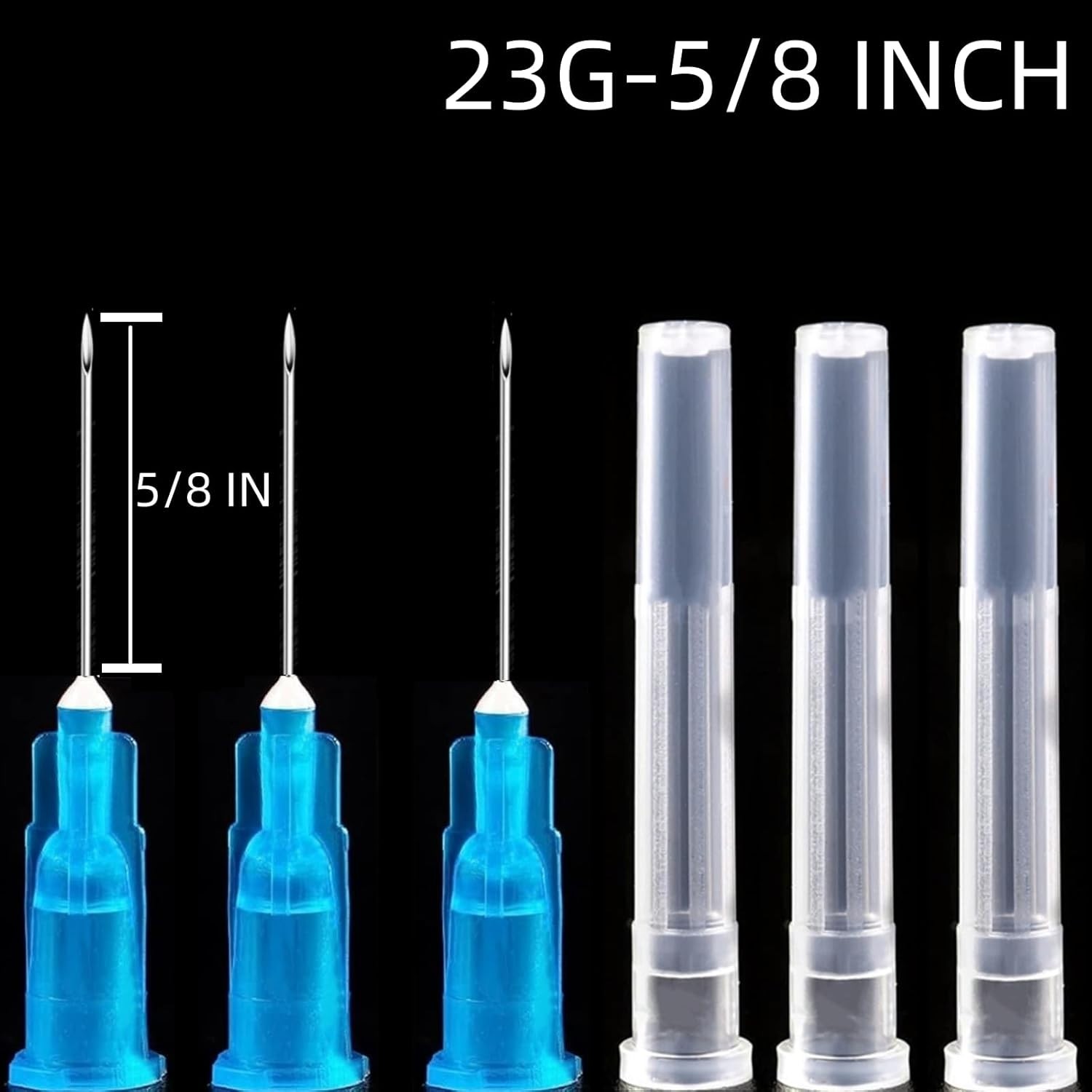 Lab Dispensing Needles Stainless Steel 23ga 5/8 Inch 100 Pack